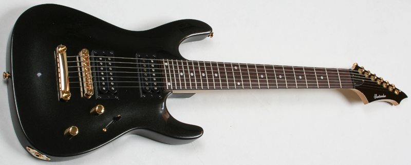 7 Saiter Heavy St-rat E-Gitarre, Humbucker, Metal Black