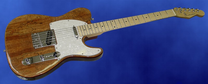 Edel Tele mit Spalted Maple Top + Ahorn Griffbrett